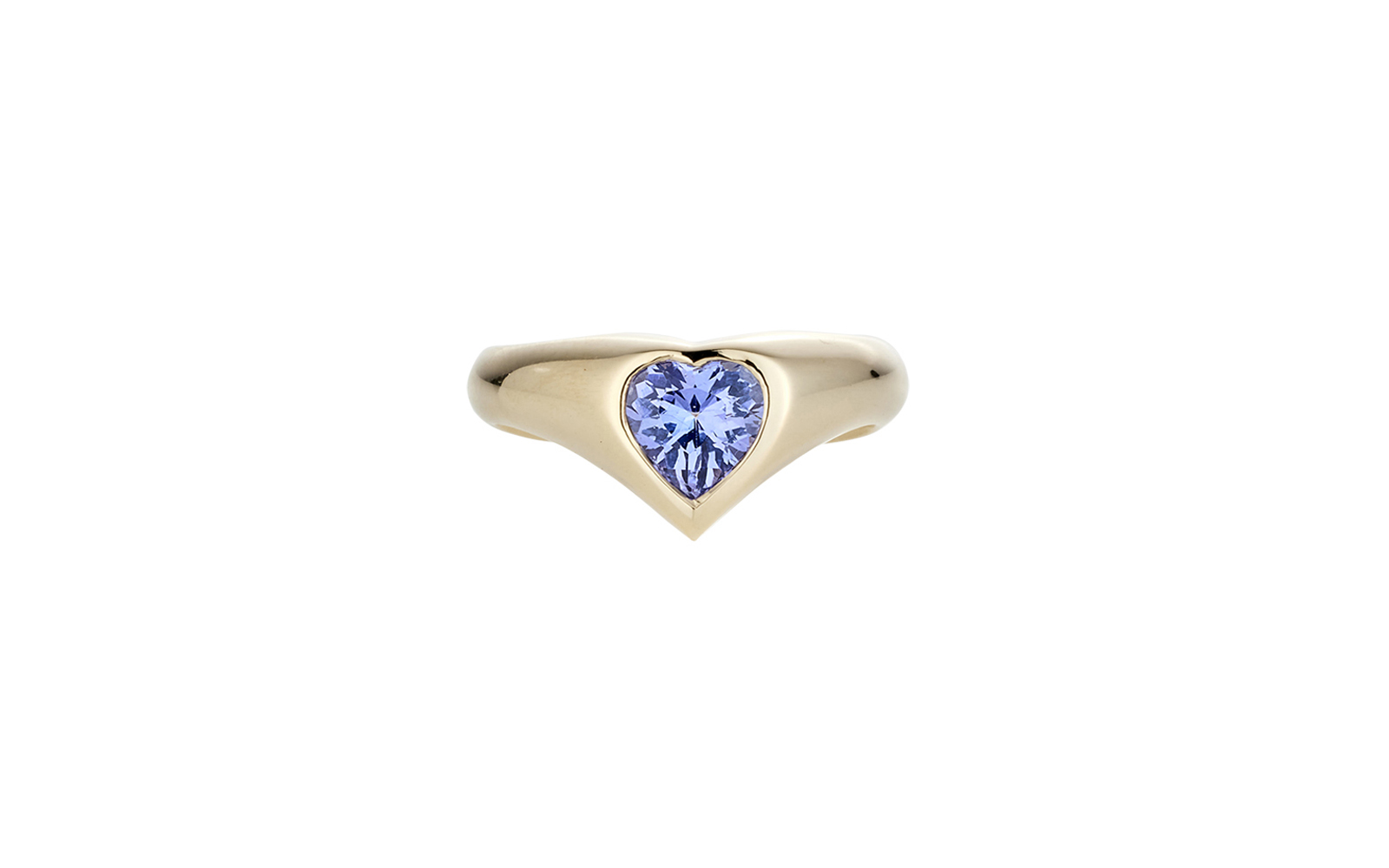 Hearts on Fire Light Violet Tanzanite Ring Yellow Gold