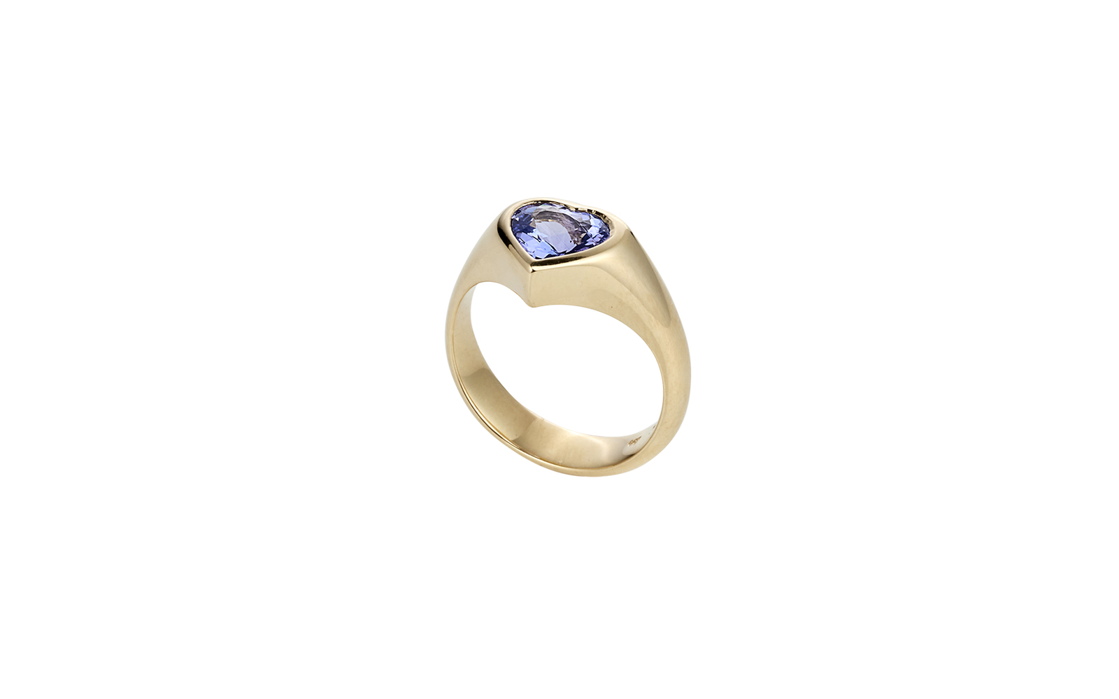 Hearts on Fire Light Violet Tanzanite Ring Yellow Gold