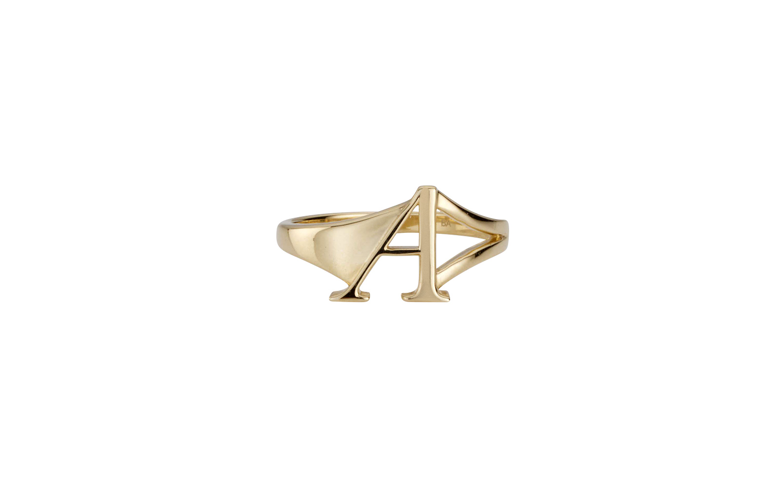 Initial Signet Ring Yellow Gold