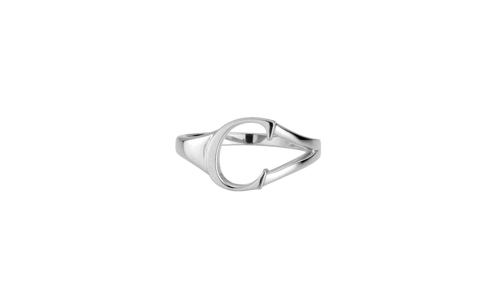 Initial Signet Ring Sterling Silver