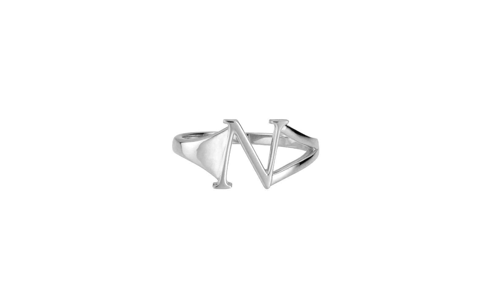 Initial Signet Ring Sterling Silver
