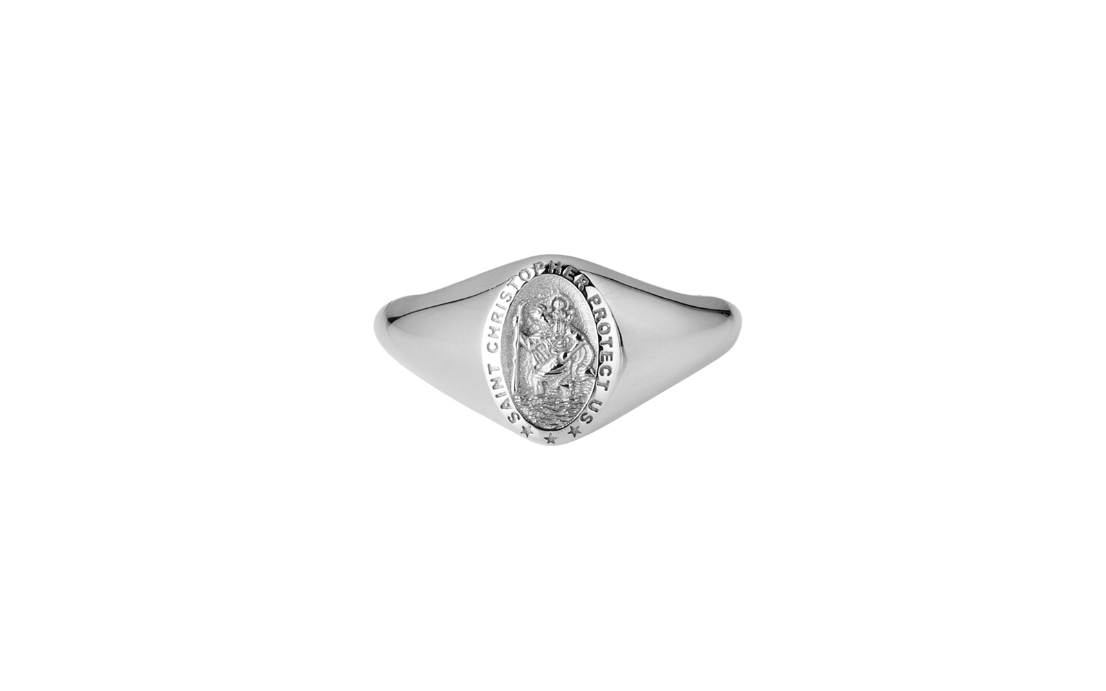 Signet Saint Christopher Ring Sterling Silver