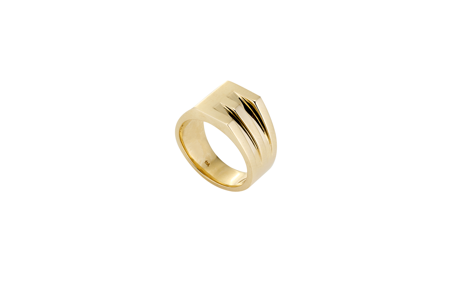 Taking Care of Business Bespoke Single Initial Ring Yellow Gold