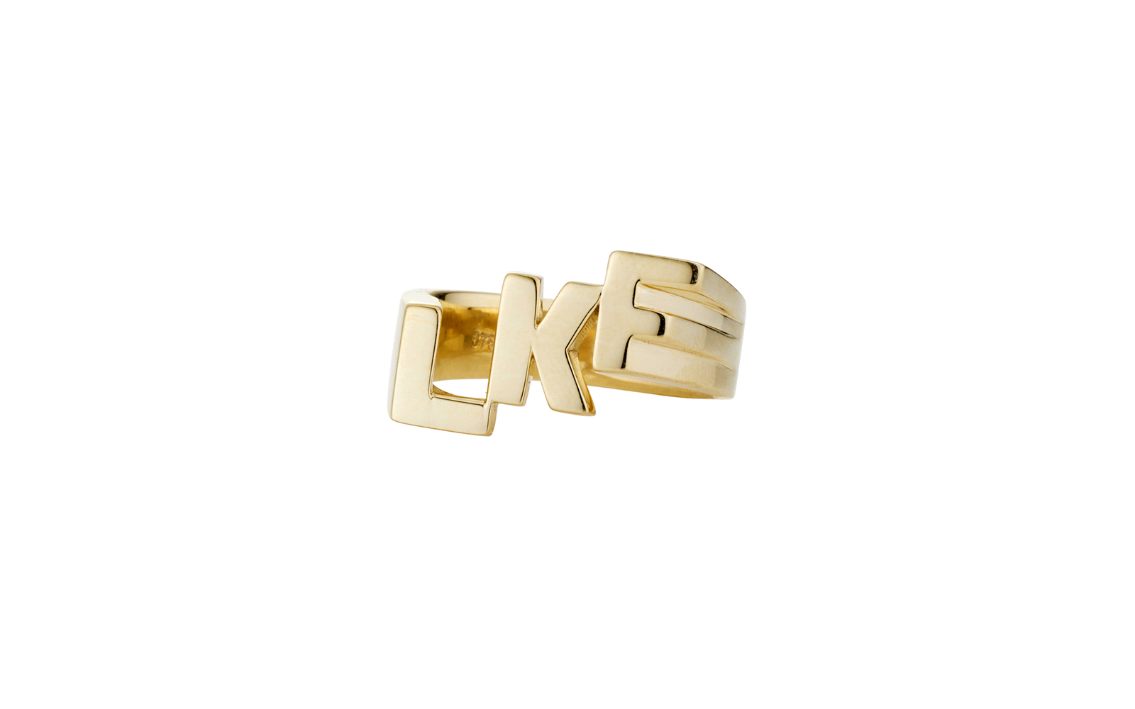 Taking Care of Business Bespoke Triple Initial Ring Yellow Gold