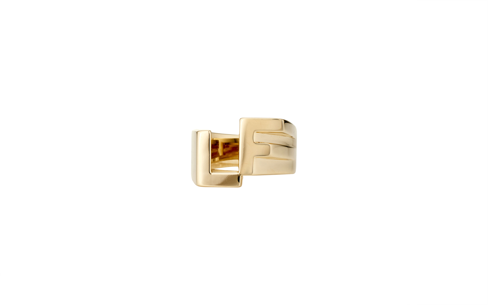 Taking Care of Business Bespoke Initials Ring Yellow Gold