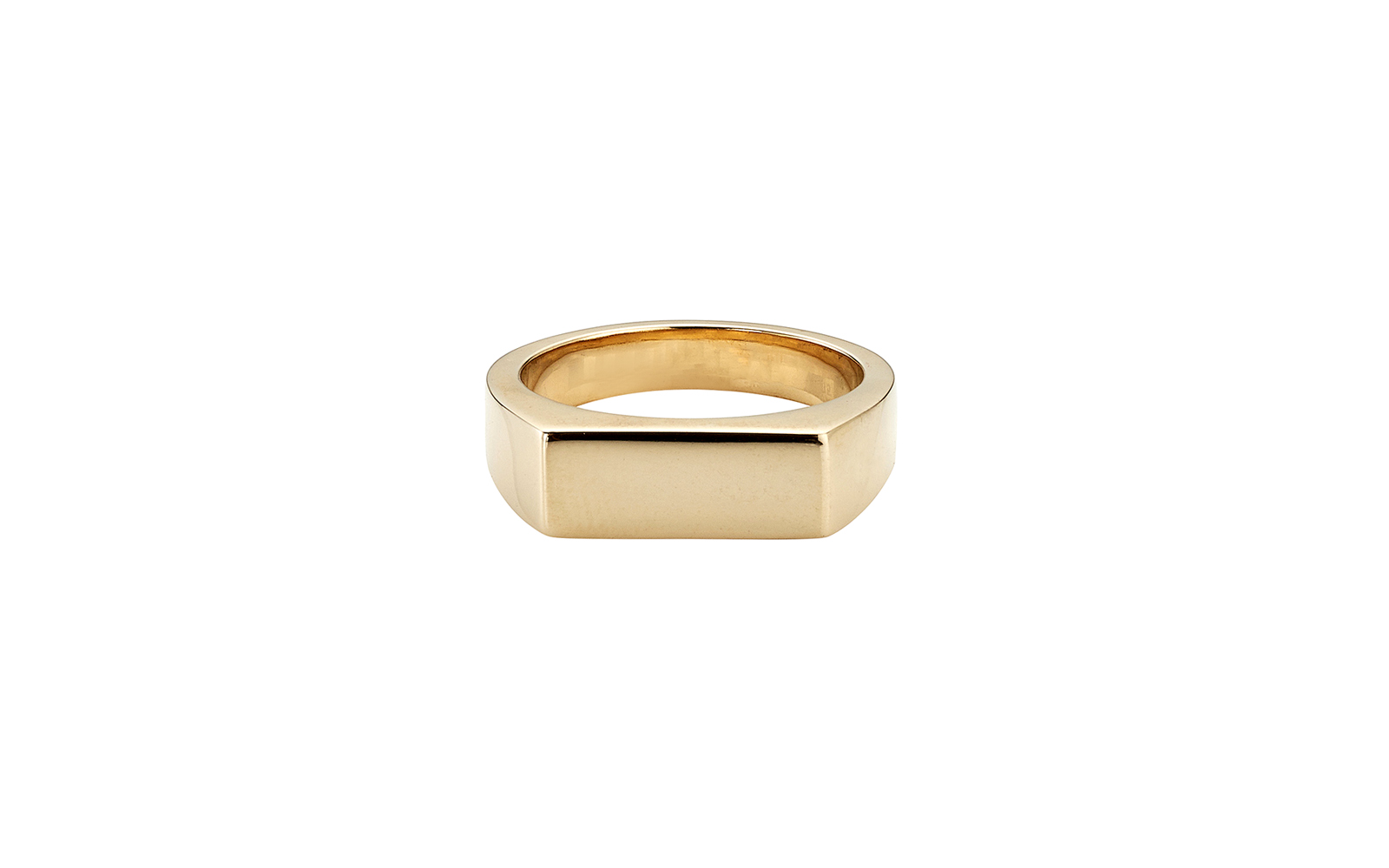 Walk the Line Signet Ring Yellow Gold
