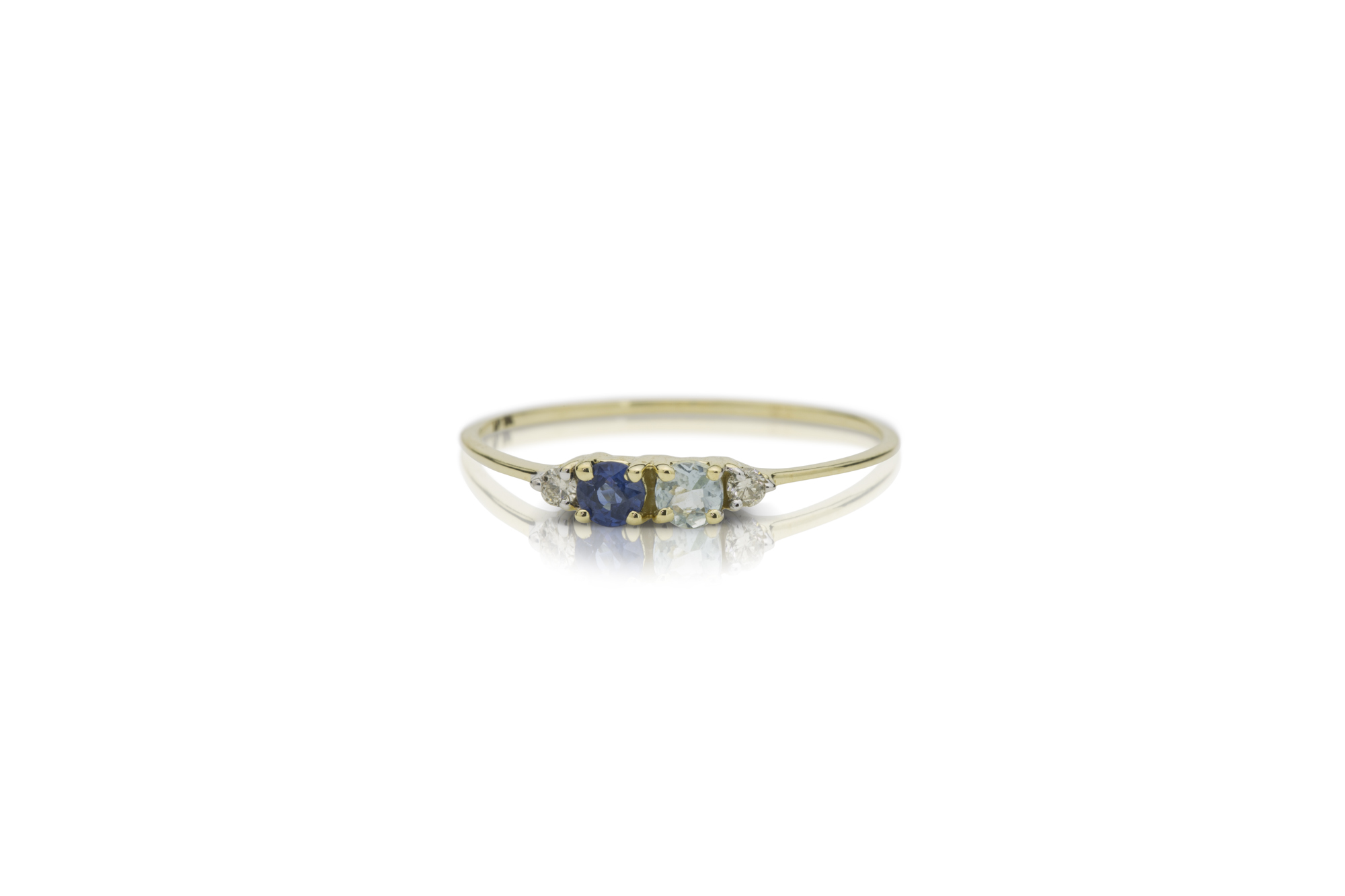 Lady Montague Ring Sapphire & Aquamarine Yellow Gold
