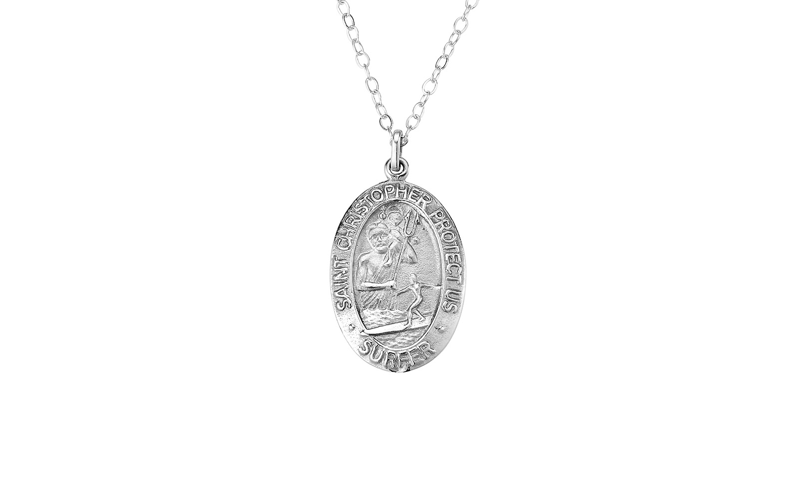 Saint Christopher Surfer Medallion Sterling Silver