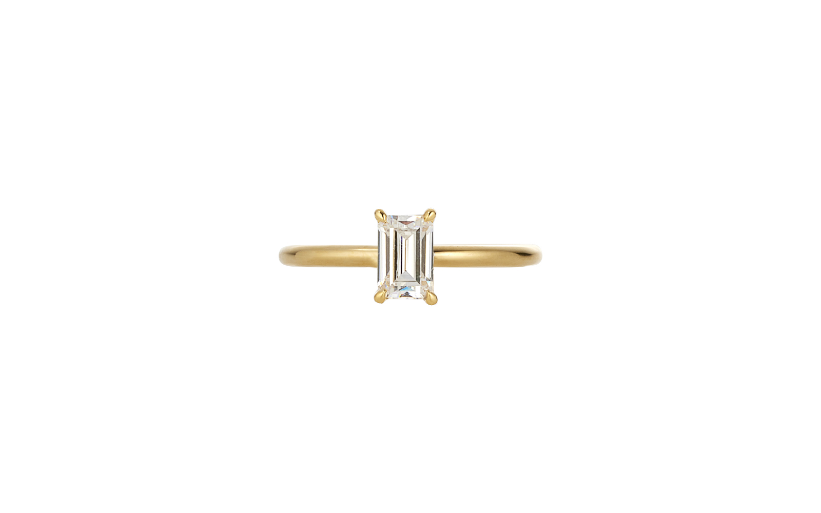 Ceremonial Emerald Cut 0.70ct Diamond Ring 18k Yellow Gold