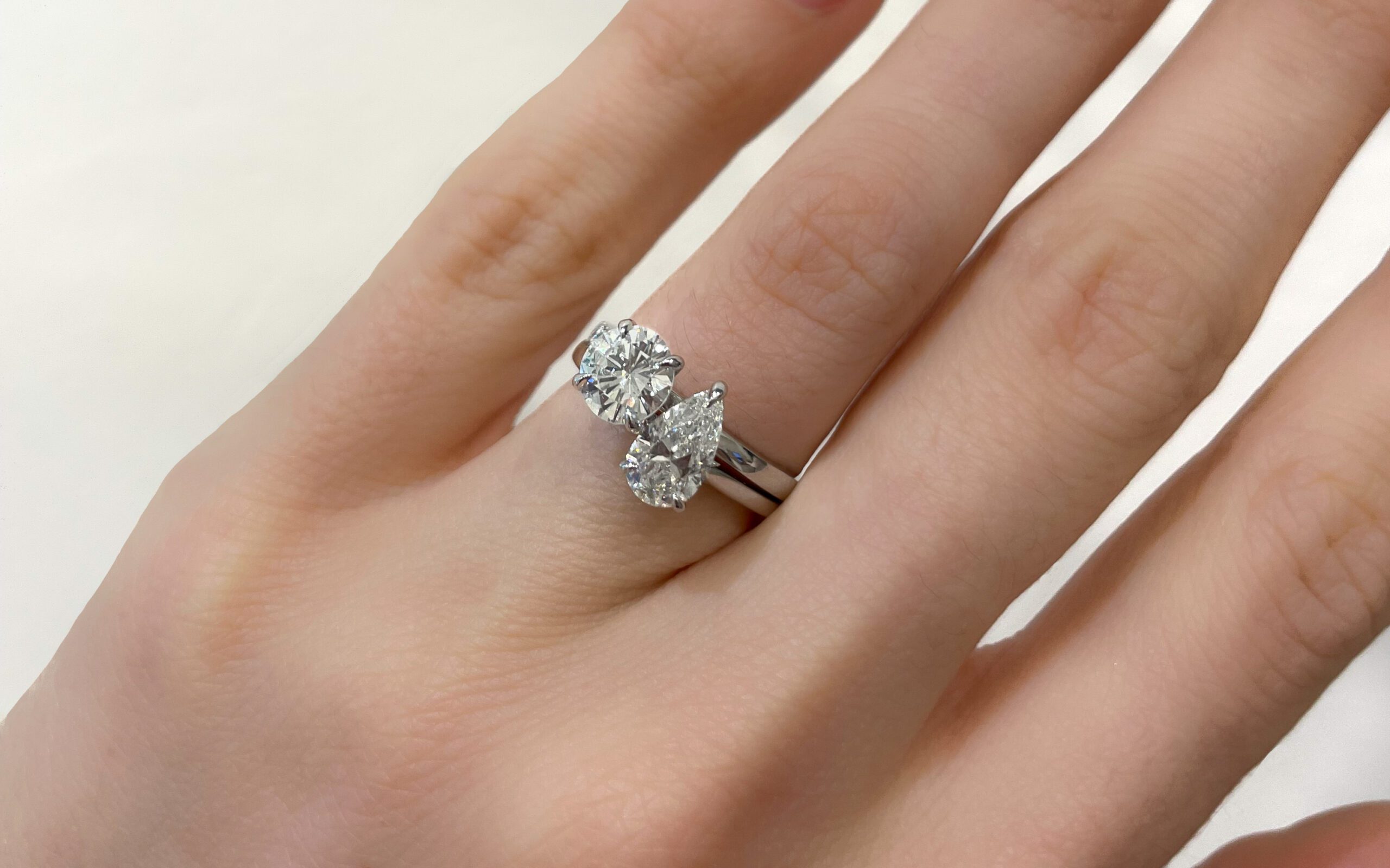 Toi Et Moi Diamond Engagement and wedding ring interlocking set