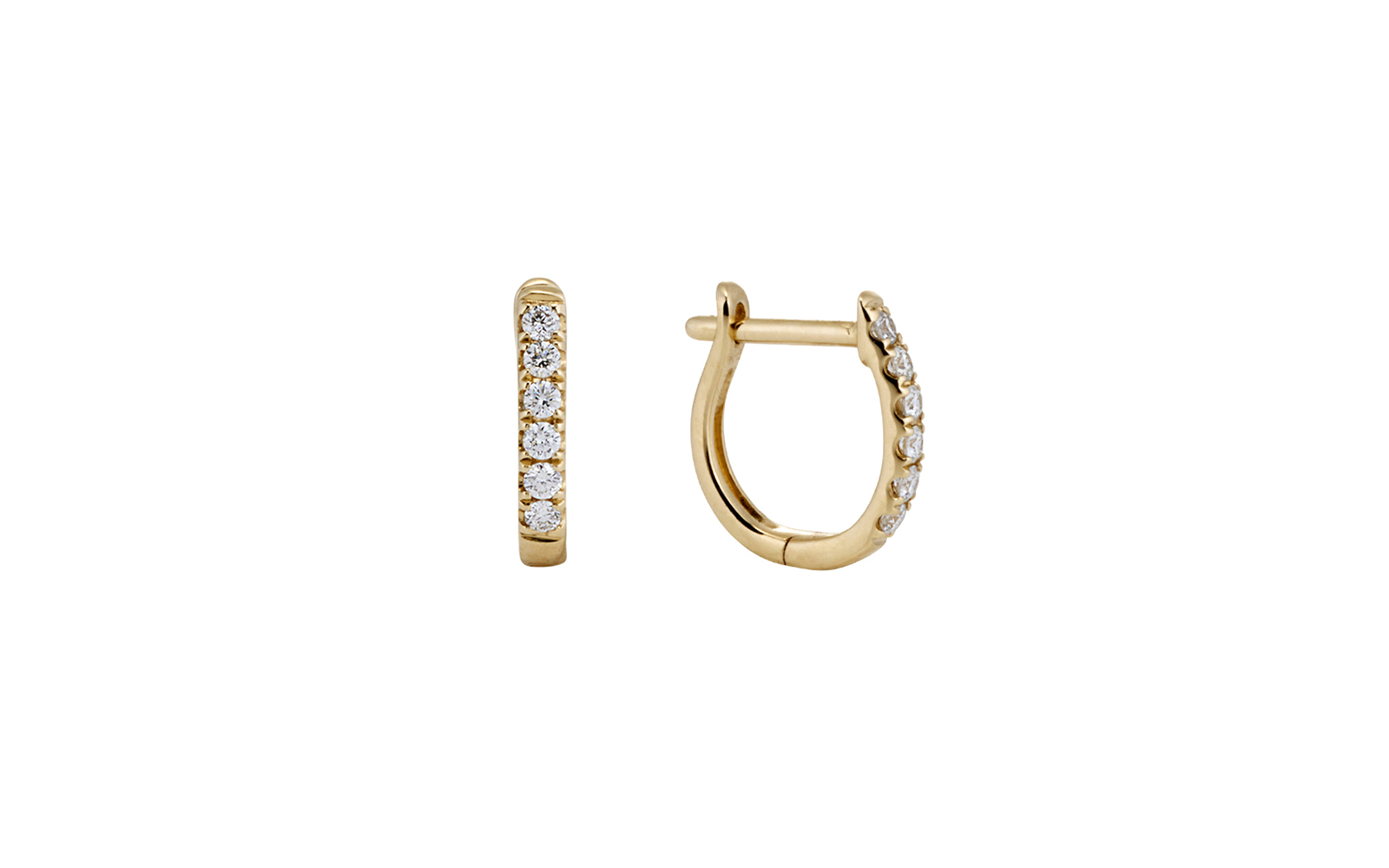 Starlight Diamond Huggie Earring 14k Yellow Gold