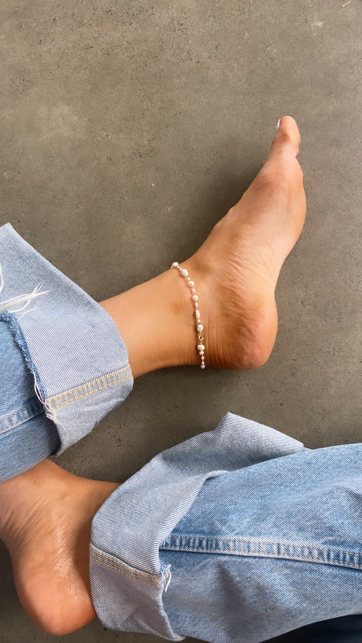Dream Large Pearl Knotted Anklet
