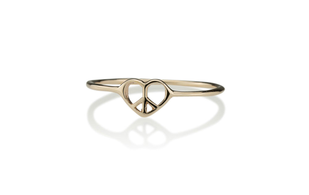 Peace A.M. Heart Ring Yellow Gold