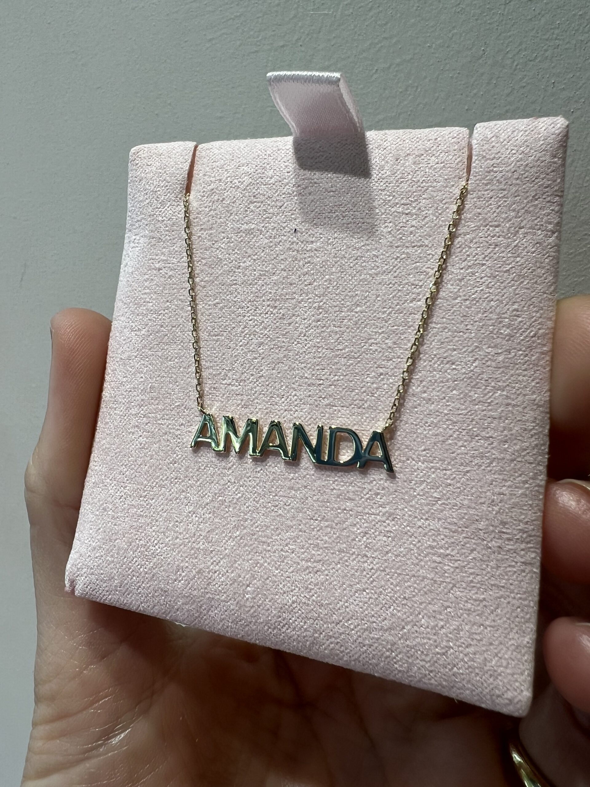 Name Plate Custom Necklace Yellow Gold
