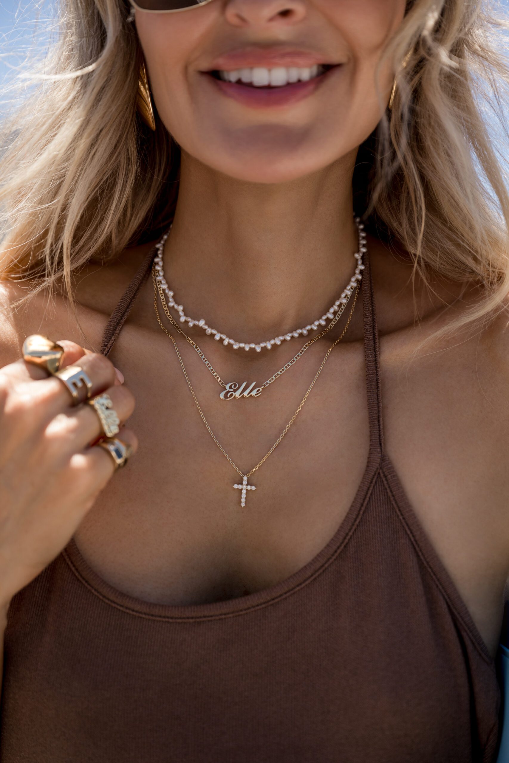 Bella Donna Diamond Cross Pendant 18k Yellow Gold