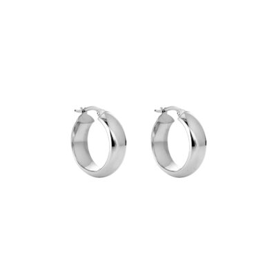 Adriatic Medium Hoop Earrings 9k White Gold