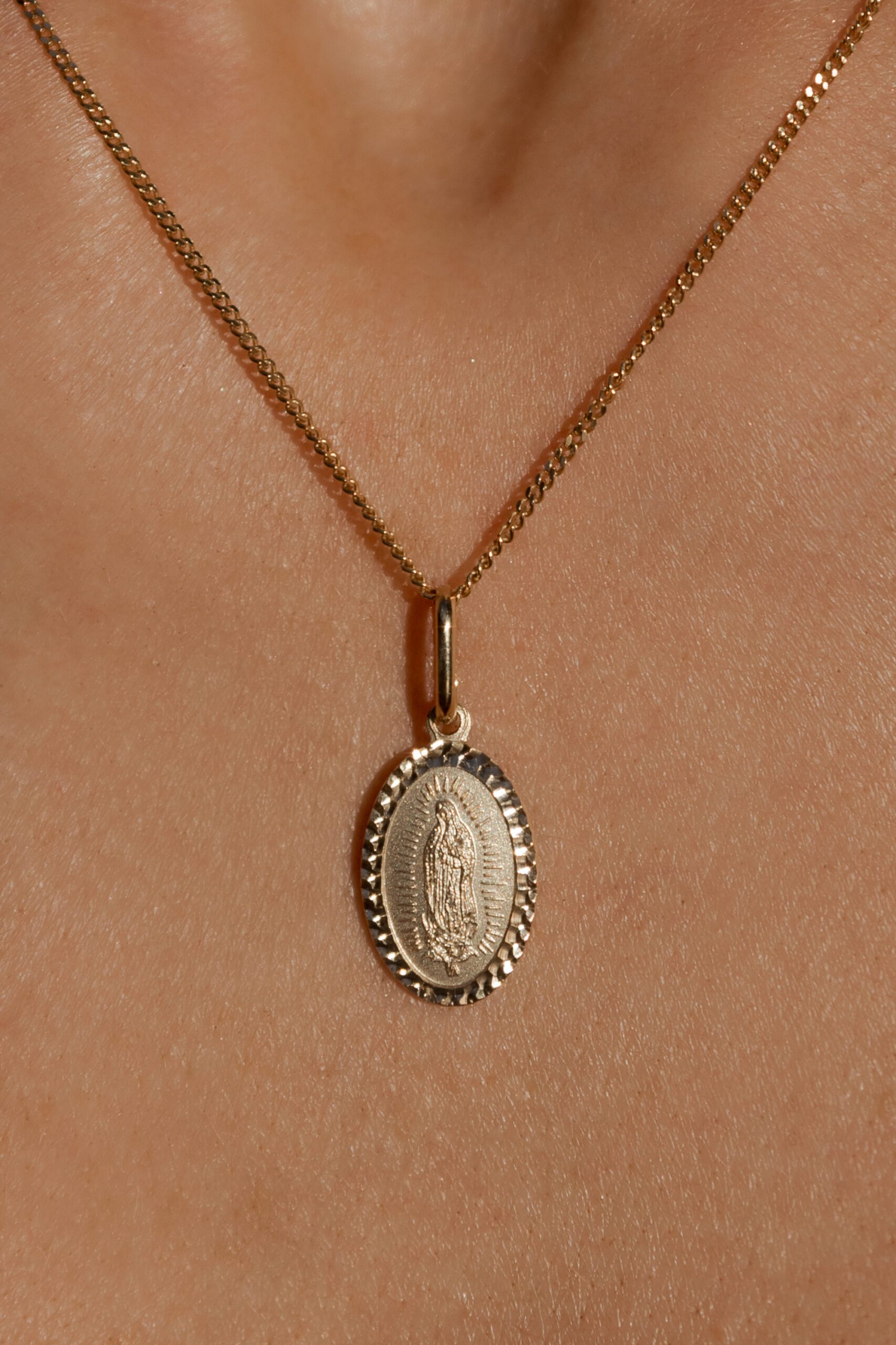 Santa Maria Guadalupe Pendant 14k Yellow Gold