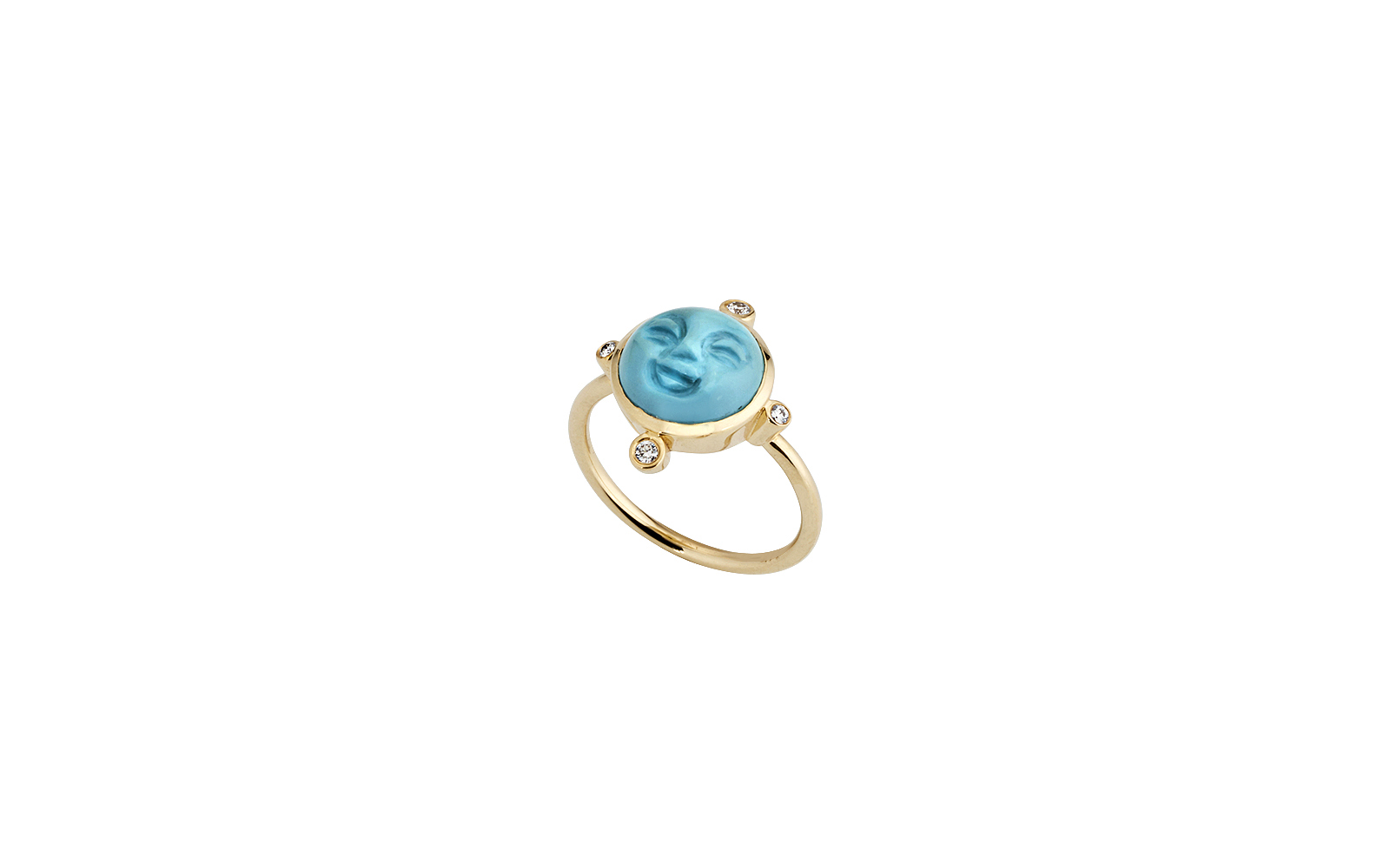 La Luna Piccola Sleeping Beauty Turquoise Ring 9k Yellow Gold