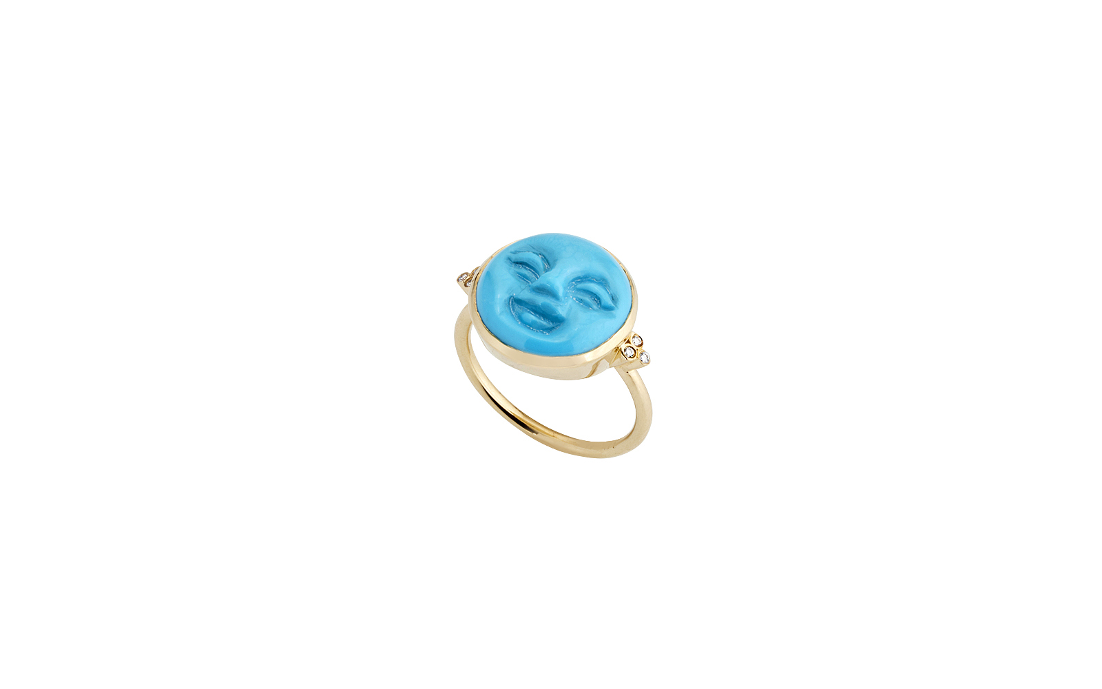 La Luna Sleeping Beauty Turquoise Ring Yellow Gold