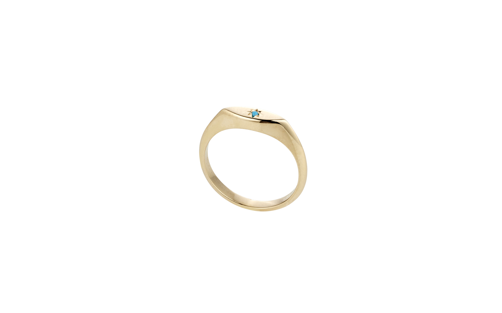 Purpose Ring with Sleeping Beauty Turquoise Yellow Gold