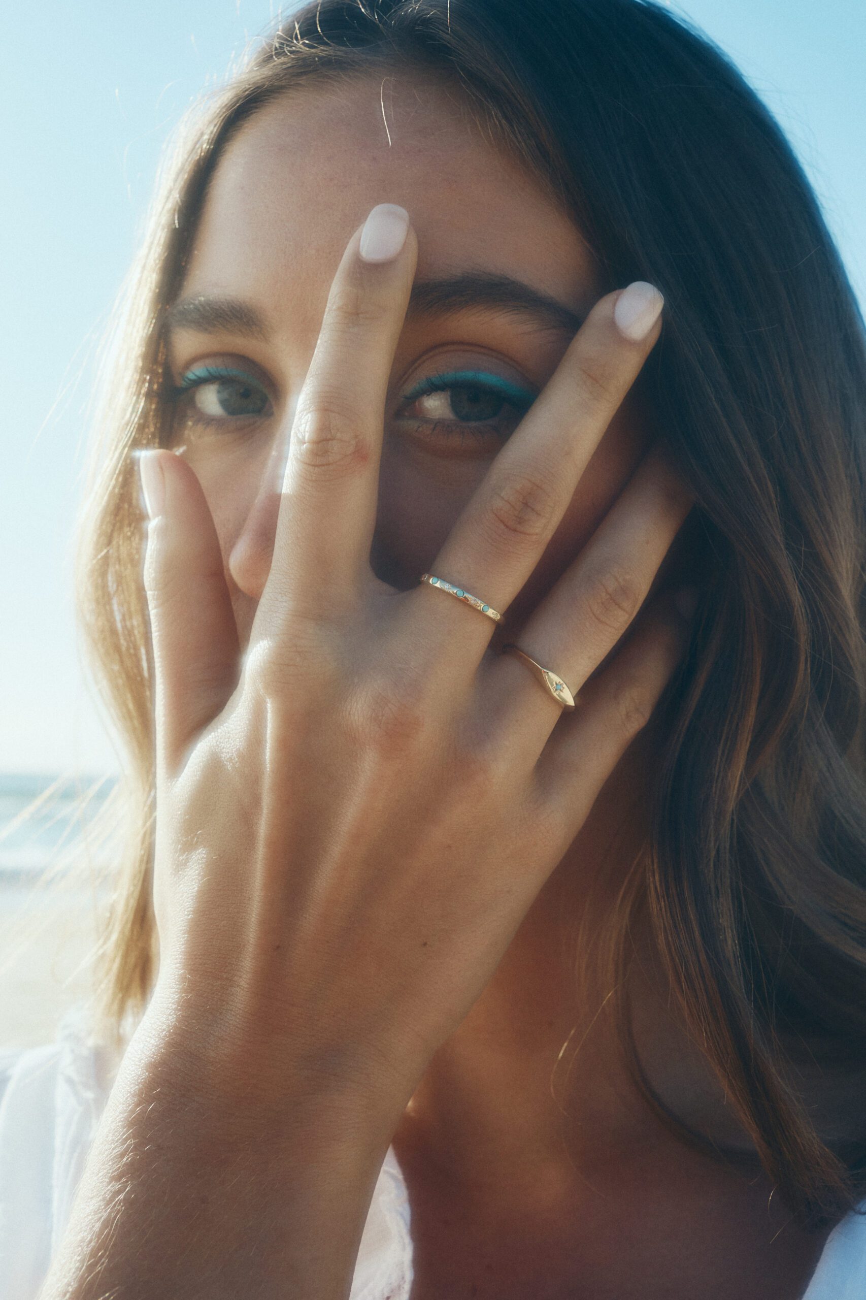 Purpose Ring with Sleeping Beauty Turquoise Yellow Gold