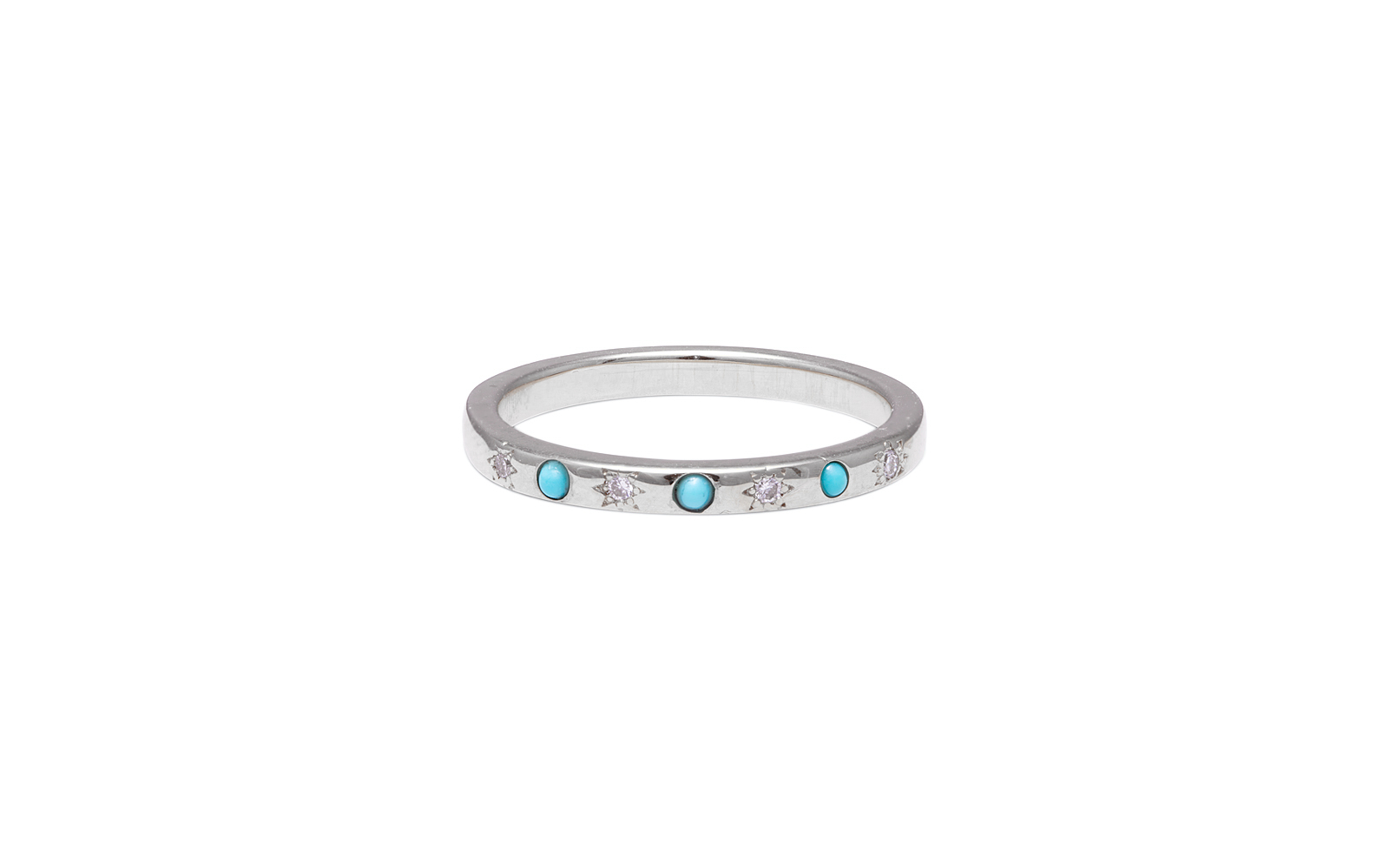 Cosmos Band Ring White Gold