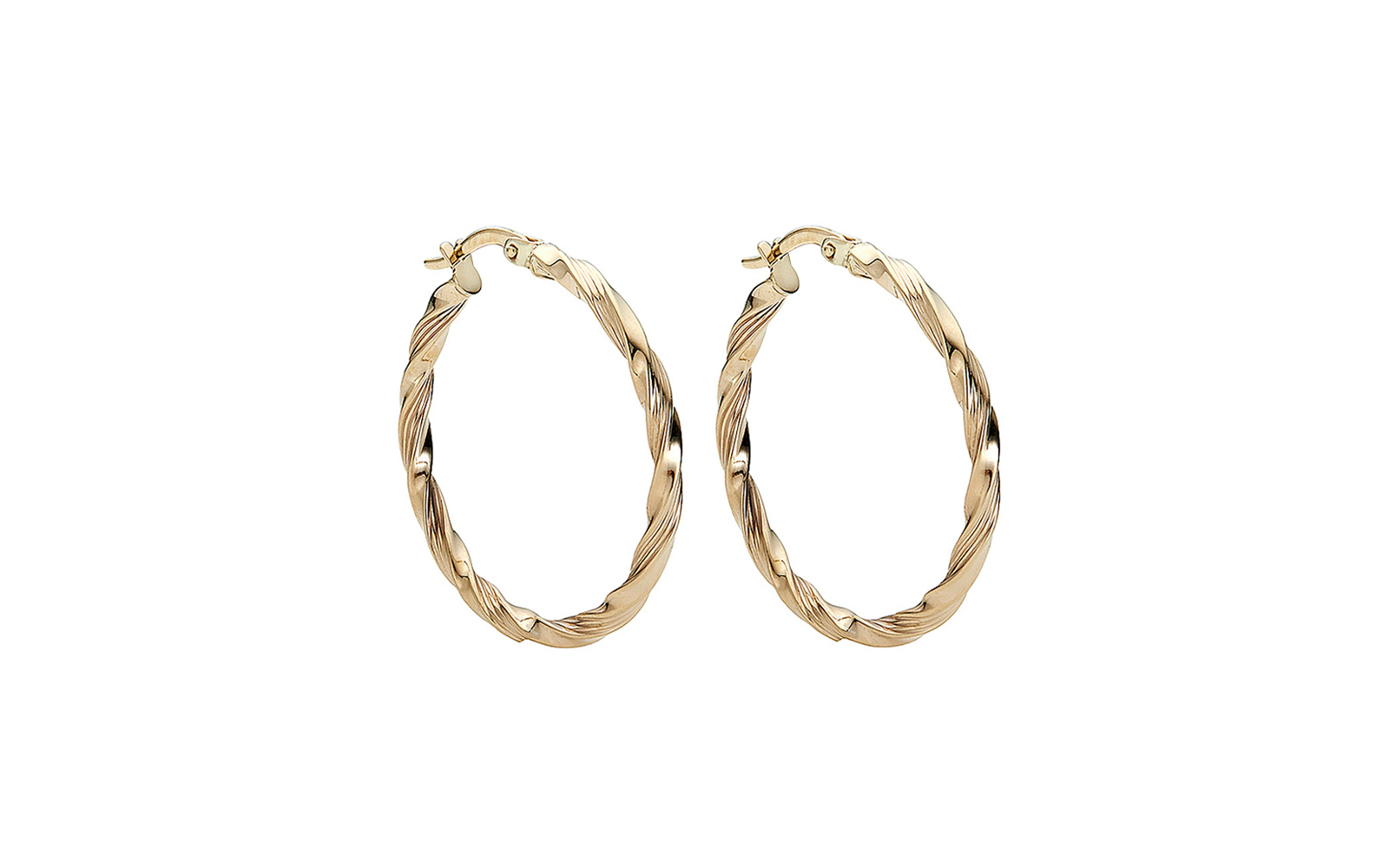 Mood Twist Hoop Earrings 9k Yellow Gold