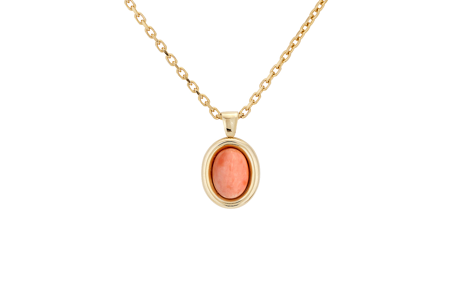 Muse Precious Coral Pendant 9k Yellow Gold