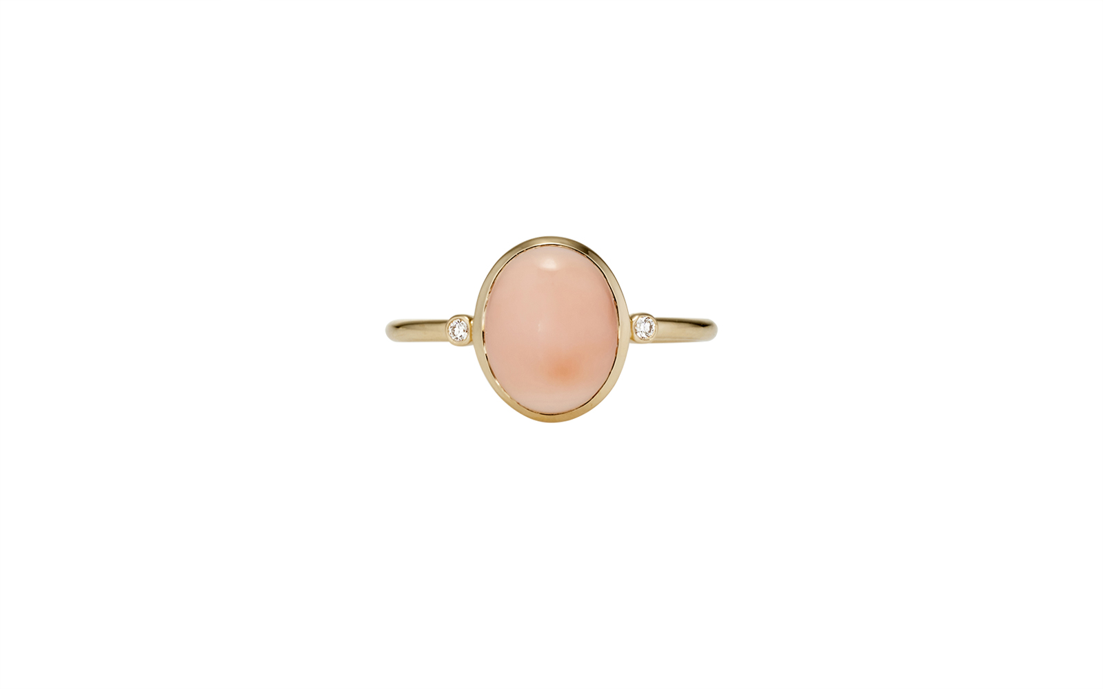 Ana Capri Precious Coral Ring 9k Yellow Gold
