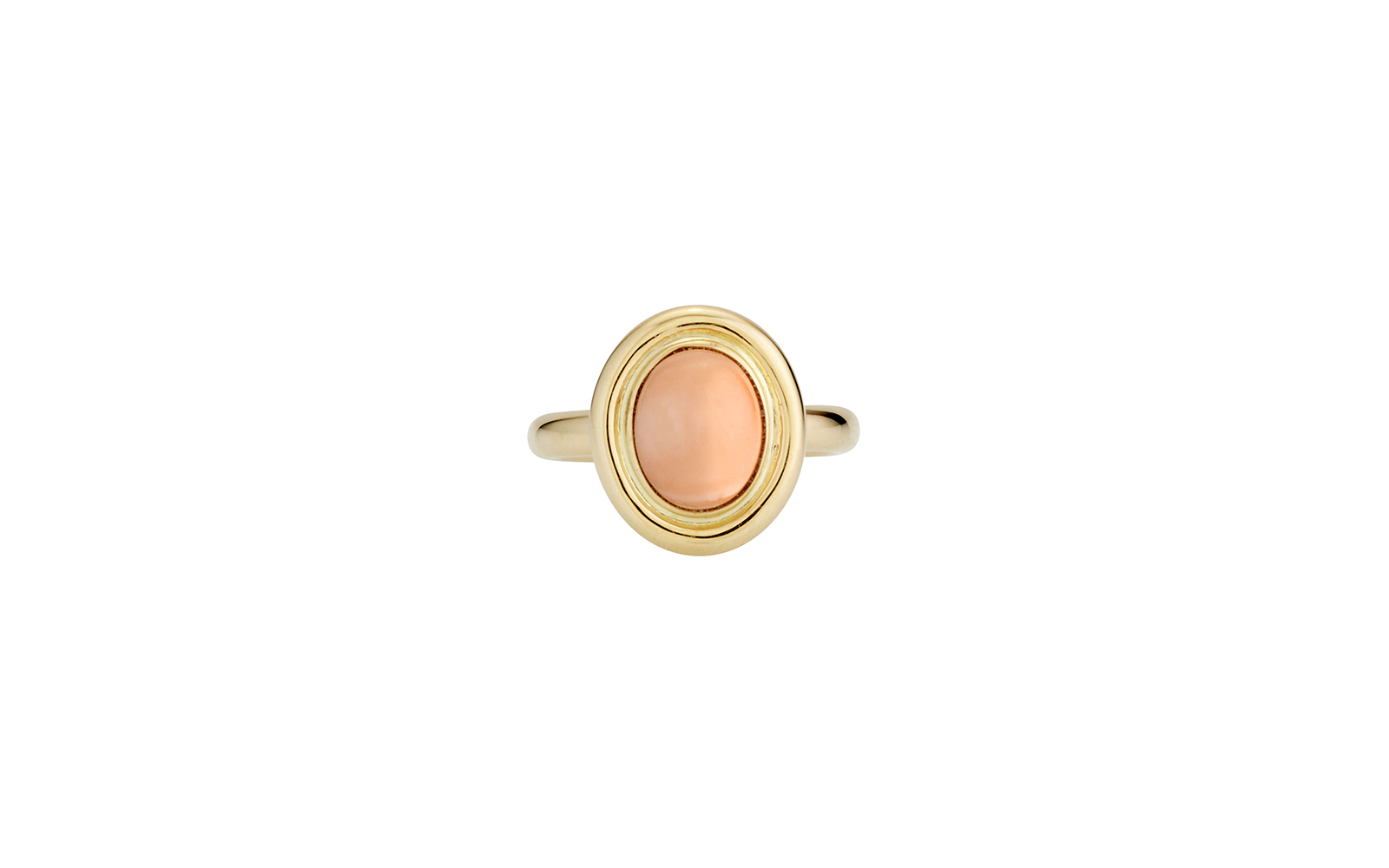 Muse Precious Angel Skin Coral Ring Yellow Gold