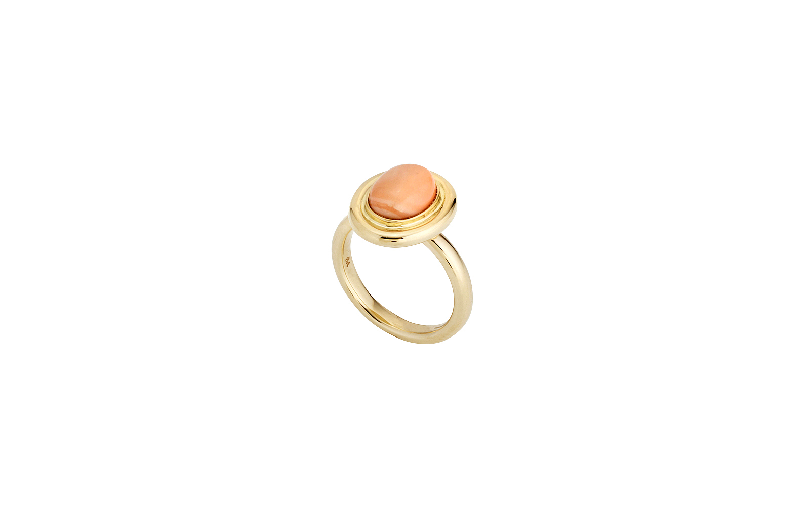 Muse Precious Angel Skin Coral Ring Yellow Gold