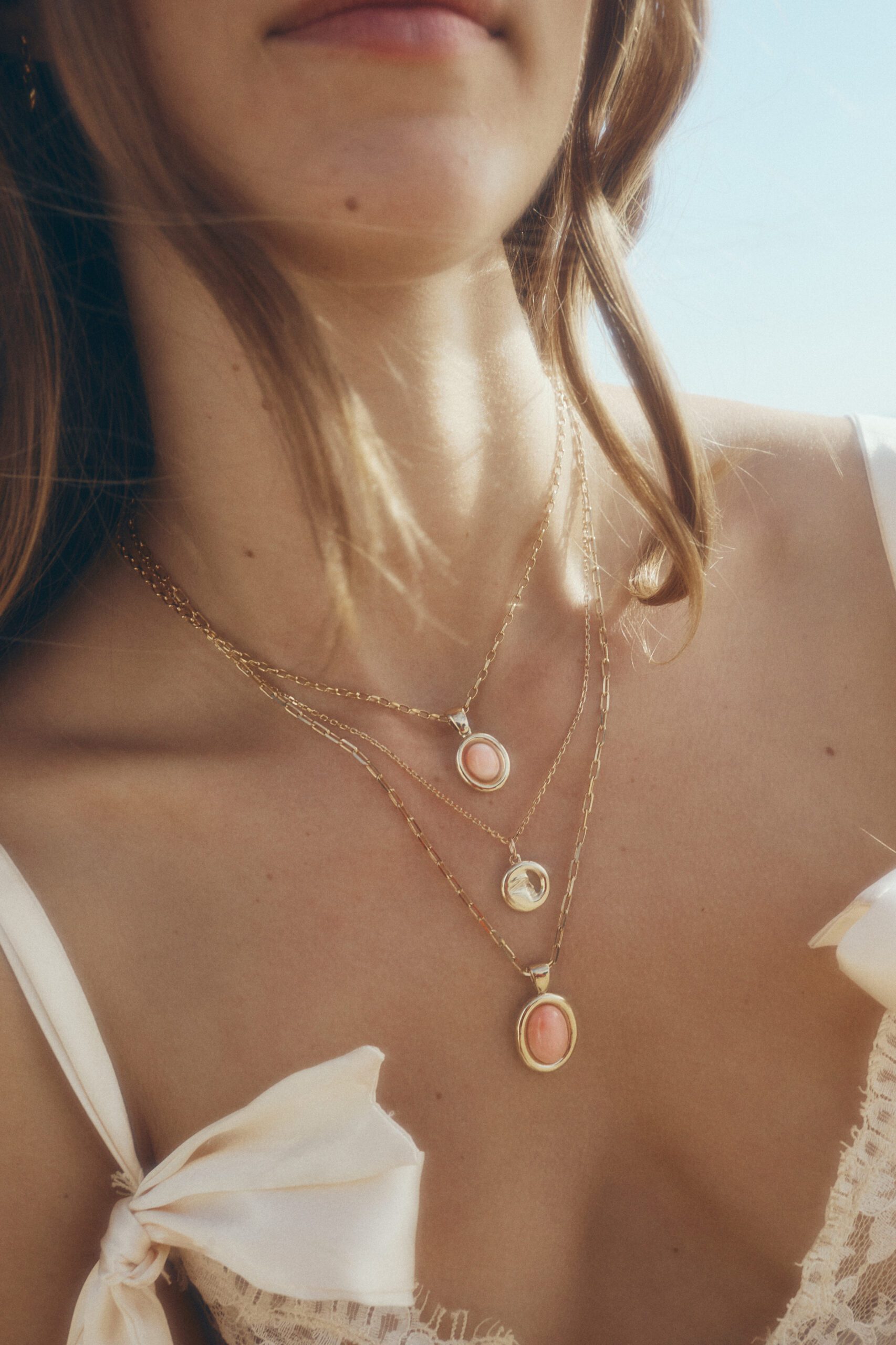 Muse Precious Coral Petite Pendant 9k Yellow Gold